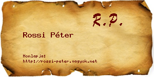 Rossi Péter névjegykártya